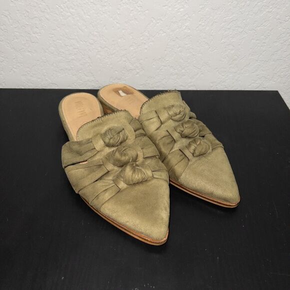 Mi.iM Olive Green Jenelle Knotted Pointed Toe Mules Size 7.5‎ - Picture 1 of 6